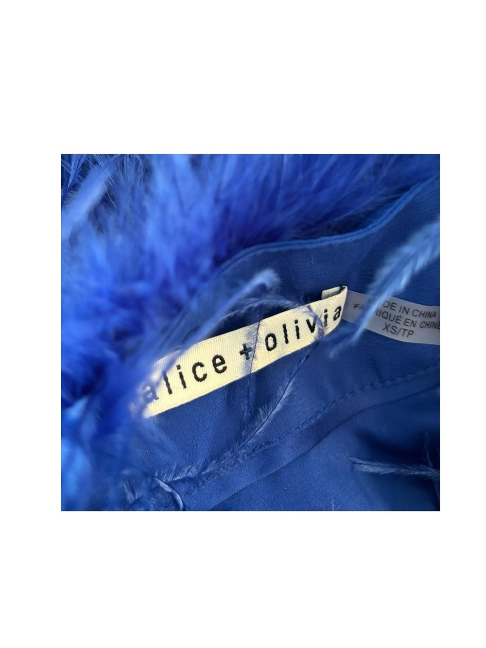 Alice + Olivia Kidman Feather Trim Jacket Luxury Statement Coat XS - Picture 4 of 5